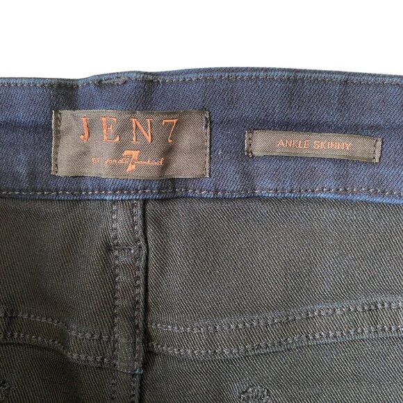 Jen7 by 7 for all mankind women's 16 dark blue ankle skinny stretch jeans - Picture 8 of 13